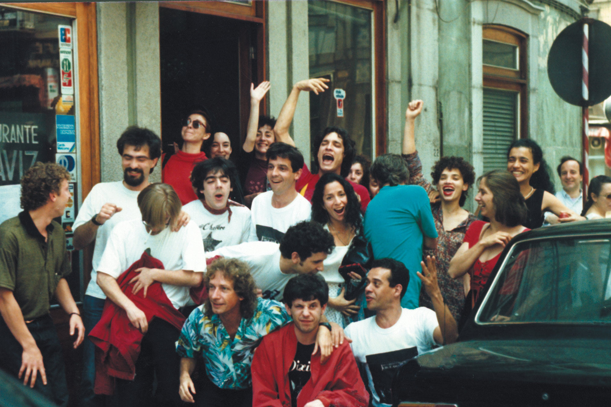 Fran con actorese actrices brasileiras en 1991 na Fitei de Porto
