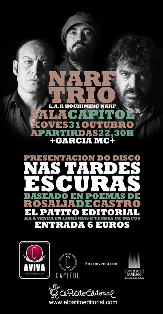Entrada para a presentación de "Nas tardes escuras" libro-disco publicado por El Patito Editorial